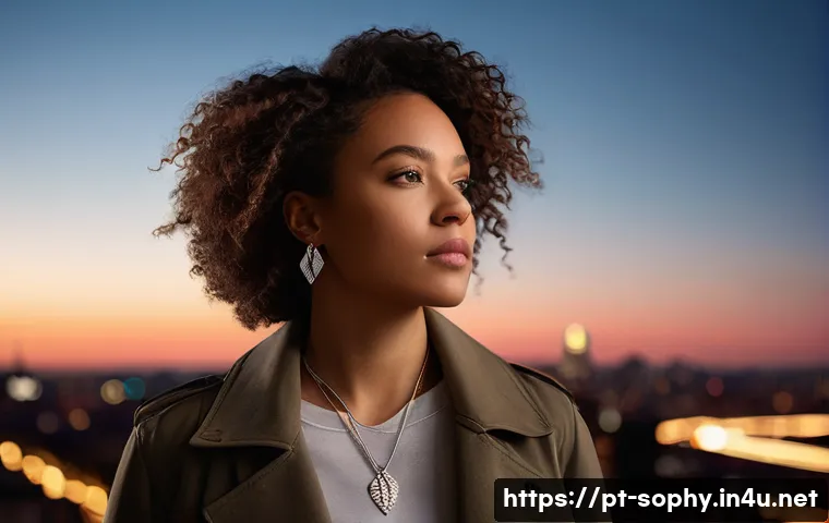 소피루비 캐릭터 성향 분석 - A detailed portrait of Sophie Ruby standing confidently in an urban setting at dusk, wearing a styli...