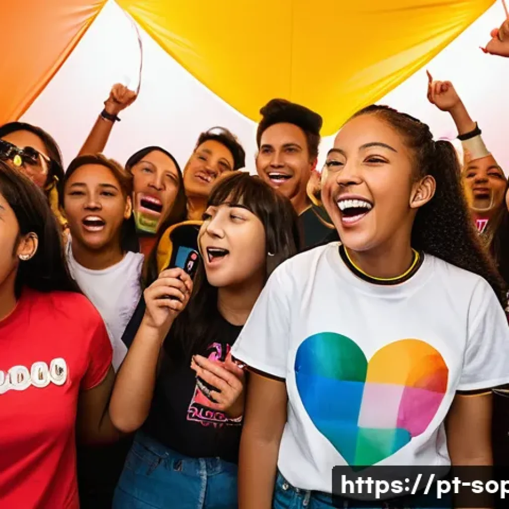 소피루비 팬 클럽의 활동 사례 - A vibrant fan club gathering at a local cultural center in São Paulo, Brazil, featuring diverse youn...